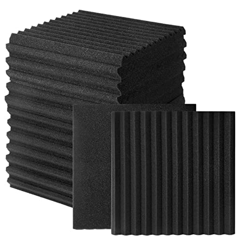 Pacote com 52 painéis de espuma acústica, painéis de espuma premium à prova de som, painéis de pared