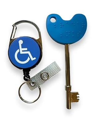 Llave de inodoro compatible con NKS/Radar UK para discapacitados con carrete retráctil para discapacitados/azul