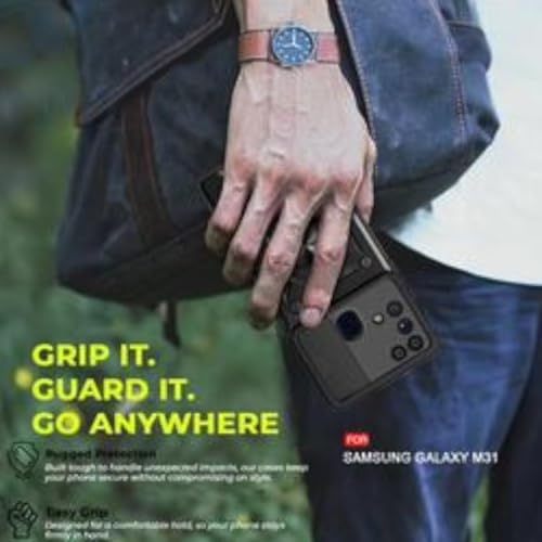 Image of Tough Armour Back Cover for Samsung Galaxy M31 5G with Camera Protection Cover (Black)