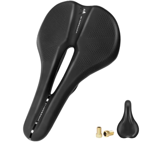 Flintronic Sillín de Bicicleta de Montaña, Sillín MTB, Cómodo Transpirable y Impermeable Sillin Bicicleta, con Funda Impermeable y Bolsa, Ergonómico Unisexo Sillin Bicicleta para Carretera, Urbana, B