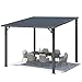 UNIONLINE 3x3m Gartenpavillon, Hochwertiger Wandmontierter Leaning-to Metall-Pergola, Verzinkter Stahl Terrassendach & Metallmarkise für Terrasse, Schwarz, Stahlblechdach