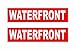 2-6x24 Waterfront Real Estate Rider Sign Red Reverrse Out