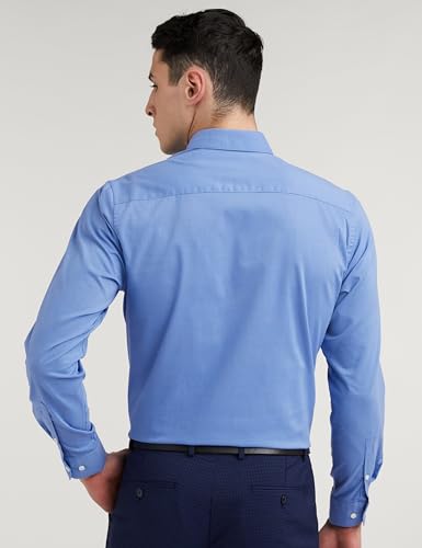 Peter England Men's Everyday Solid Slim Fit Full Sleeve Formal Shirt | Cotton-Rich