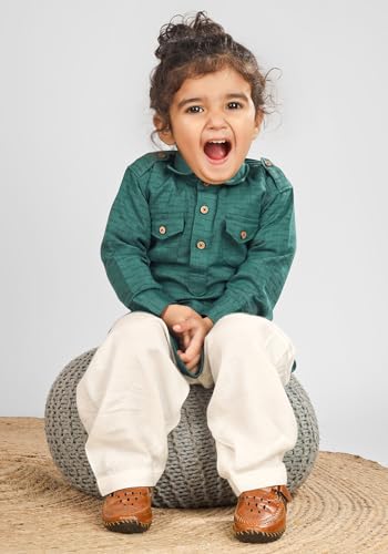 Image of POLKA TOTS Boys Cotton Pathani Set | Premium Pathani Kurta & Pyjama Set for Boys | Kurta Pajama for Kids Boy | Pathani Suit for Kids, Baby Boys & Toddlers | Ethnic Wear for Boy