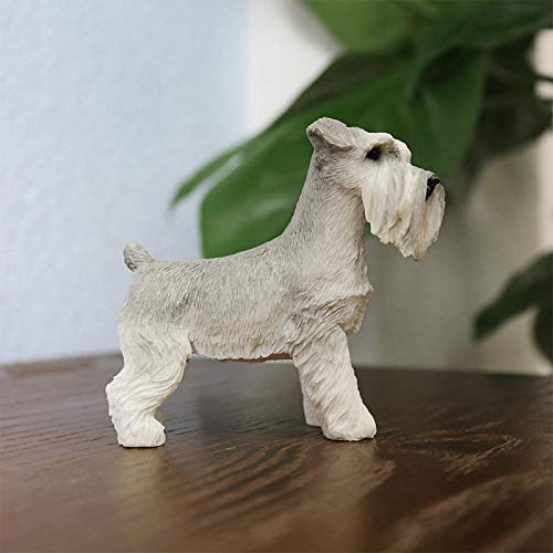 Sculptures Mini Schnauzer en résine, l'artisanat d'art pour vos ornements
