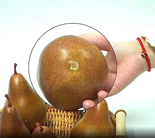Mellshy 2Pcs Artificial Brown Pears Lifelike Fake Pears Fruit Model Photography Prop For Home Party Festival Decoration #TOP3
