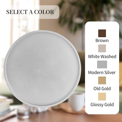Hanobe Decorative Trays for Coffee Table: Round Sliver Tray for Home Decor - 12" Modern Circle Ottoman Trays for Living Room - Candle Holder Plate for Kitchen Entryway Table by Hanobe - Image 2