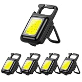 MVIOCS Confezione da 5 mini portachiavi multifunzione COB, luminosa, portatile, piccola torcia, lampada di emergenza, luce da lavoro e da campeggio