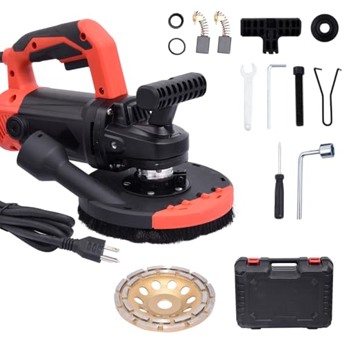 7-Inch Concrete Floor Grinder, 2200W Powerful Concrete Sanding Machine Concretes Sander Practical Angle Grinder Tool Floor Grinders Polishing Machine 90° Seamless sanding for Floors(Size:A)