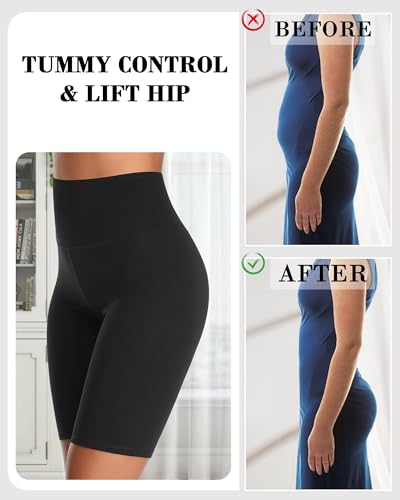 UMMISS Cotton Boy Shorts Underwear for Women High Waisted Biker Shorts Tummy Control Boxer Briefs Pack2