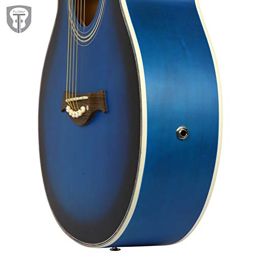 Image of Techno Acoustic Guitar DM-39, Blue color, acoustic guitar for professional, beginner and students