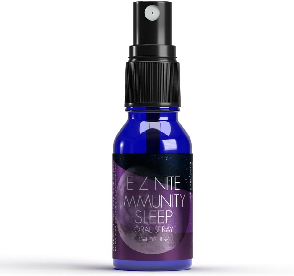 EZ Nite Sleep Immunity Spray with Melatonin, Elderberry Extract, and L-Theanine | Natural Defense Formula, Non-Habit Forming | Non-GMO, Gluten-Free | 30-Night Supply
