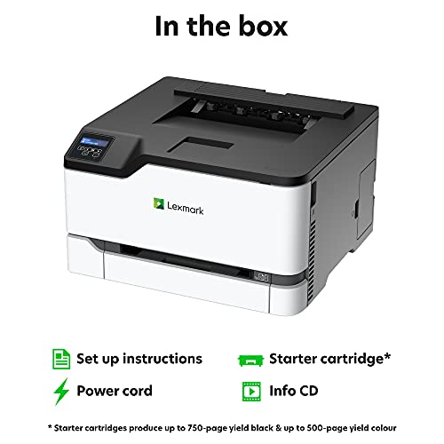 Lexmark C3326Dw Color Laser Printer With Ethernet, Mobile-Friendly, Wireless Office Printer With Automatic Two-Sided Printing (3-Series) #TOP3