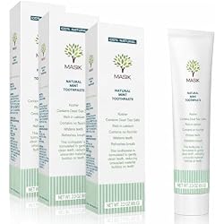 Masik Natural Toothpaste – Whitening & Sensitive Teeth | Dead Sea Salt | Stain & Plaque Remover | Bleeding Gums & Canker Sore Care | Floride & SLS-Free | Non-Foaming | Made in Israel (Mint, 3-Pack)