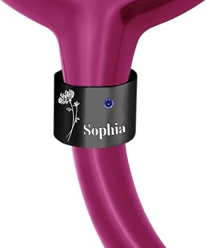 Stethoscope Name Tag for Nurses, Custom Black Stethoscope ID Tag Stethoscope Charms Graduation Nursing Gifts for Students
