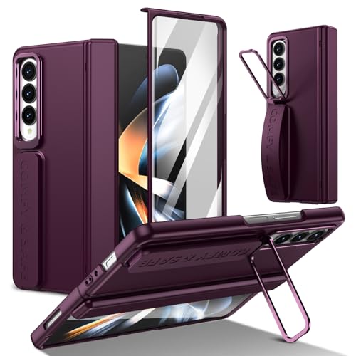 Coque Galaxy Z Fold 4 rouge avec protection écran et charnière magnétique