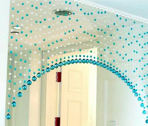 10 String, SkyBlue 100% Glass Drops,Acrylic Beads String Hanging Crystal Curtain for Living Room (10 String Suitable to 2.5 to 3 Feet Width)(SmallSize) AA10-image-36