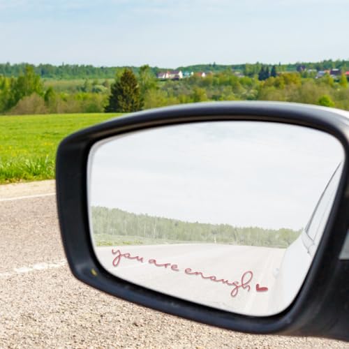 Image of Ymapinc 3Pcs You are Enough Car Decals, Car Rear View Mirror Accessories for Women Vehicle Stickers (Black+White+Pink)