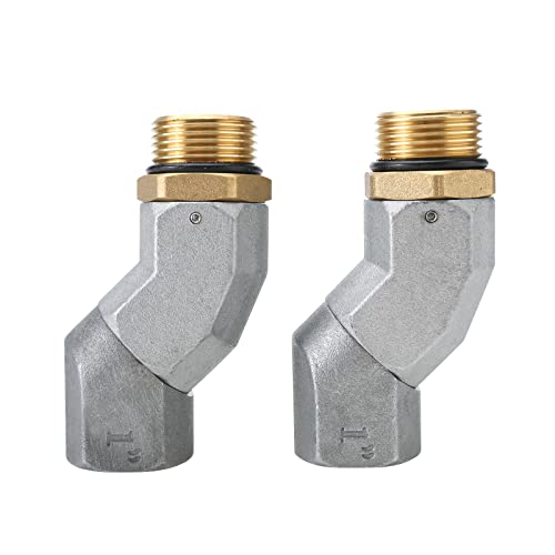 skyehomo 2 Stück 2,5 cm NPT Kraftstoffschlauch Drehgelenk, Kraftstoffübertragungsschlauch Schwenkbarer 360° drehbarer Anschluss für Kraftstoffdüse, Multi-Plane, Kraftstoffflugzeug, Drehgelenk Cover