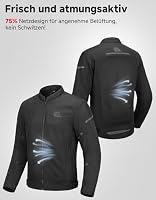 KEMIMOTO Motorrad Jacke Herren, mit CE-Protektoren, EVA-Rückenprotektor, Motorradjacke Sommer Schutzjacke Atmungsaktivem Mesh, Reflektierenden Streifen, den Alltag Lange Reisen Outdoor-Aktivitäten – Ansicht 4