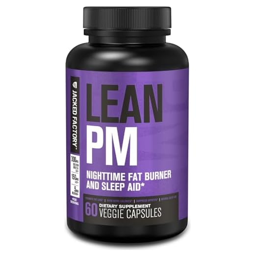 Jacked Factory Lean PM Night Time Fat Burner, Sleep Aid Supplement, & Appetite Suppressant for Men and Women - 60 Stimulant-Free Veggie Weight Loss Diet Pills