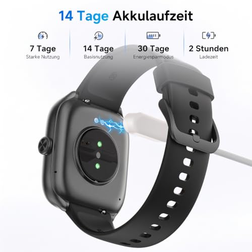 Smartwatch Damen Herren 1,75" AMOLED Fitnessuhr mit Bluetooth Telefonie, 24/7 Herzfrequenz Stress Schlafmonitor… – Ansicht 5