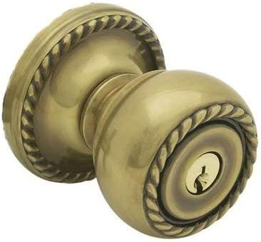 Miniatura 2 de EMTEK Annapolis - Cerradura de dos puntos, doble cilindro con perilla de cuerda de acabado a juego, disponible en 7 acabados, 5318RKUS3, latón