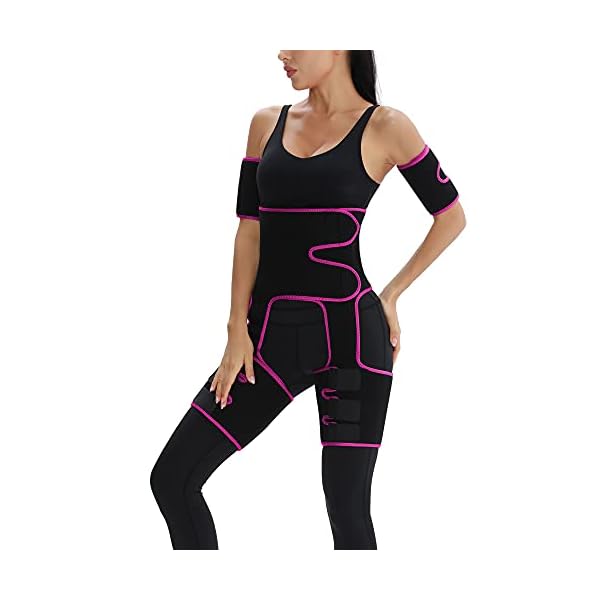 Reshe-4-in-1-High-Waist-Arm-and-Thigh-Wast-Trainer-for-Women-Sweat-Band-Waist-Trimmer-Plus-Size 4 In 1 High Waist Arm And Thigh Wast Trainer For Women, Sweat Band Waist Trimmer Plus Size Rose