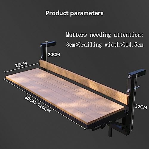 Table de balcon suspendue antichute - Support d'appoint épaissi pour balustrade