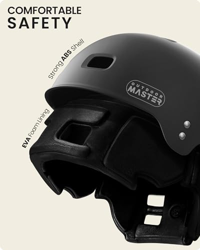 Image of OutdoorMaster Kayak Helmet, Wakeboard Helmet Whitewater Helmet Men Women, Water Helmet with Ear Pads, Surf Helmet 12 Vents Dial Fit Adjustment Longboard Helmet, Perfect for Kayaking, Boating