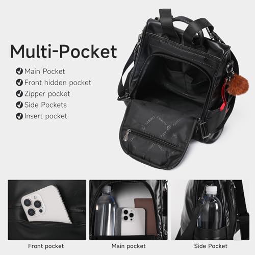 CHERUTY Women Backpack Purse PU Leather Anti-theft Casual Shoulder Bag Fashion Ladies Satchel Bags