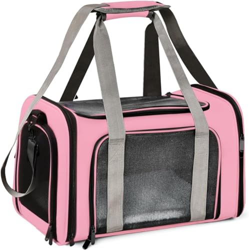 Bolsa Mala de Mão Transporte para Pet Cães Gato Cabine Avião Luxo, Ventilação Em 4 Lados 42x26x27cm