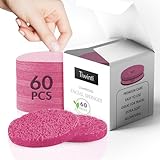 TiwinTi 60 Count Compressed Facial Sponges - Natural Wood Pulp Round Esthetician Face Sponges for Cleansing, Daily Face Washing, Exfoliating Makeup, and Mask Removal
