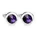 MERIT OCEAN Mens Cufflinks Elegant Style Cuff Link Super Shiny Swarovski Navy Blue Crystal Circular Cufflinks with Gift Box