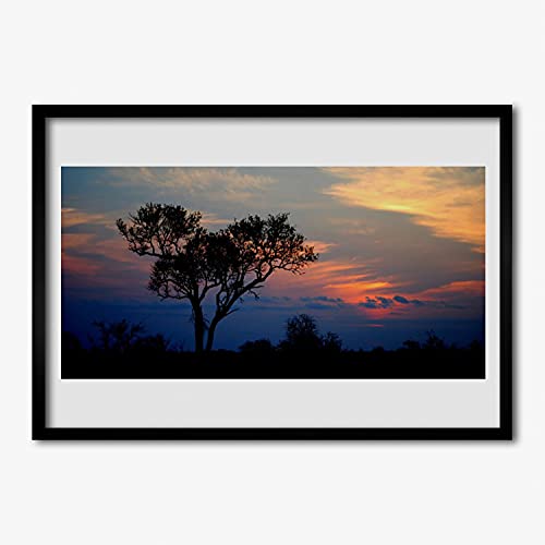 Affiche encadrée 100x70 cm Arbre de nature cadre MDF pour décoration salon Tulup