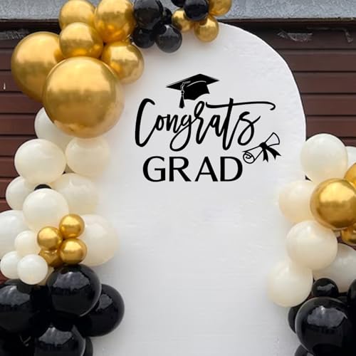 Congrats Grad Decal Sign for Balloon Arch - Graduation Decar for Grad Party Class of 2026 Grad Party Graduation Event Planner Vinyl Decal