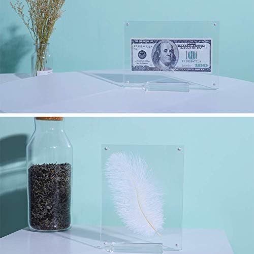 JUOIFIP 1Pack Acrylic Picture Frame,5x7 Clear Double Sided Photo Frame,Magnetic Photo Frames Desktop Display Family Baby Friends or Pet Dog Picture with Support Stand and Gift Boxes