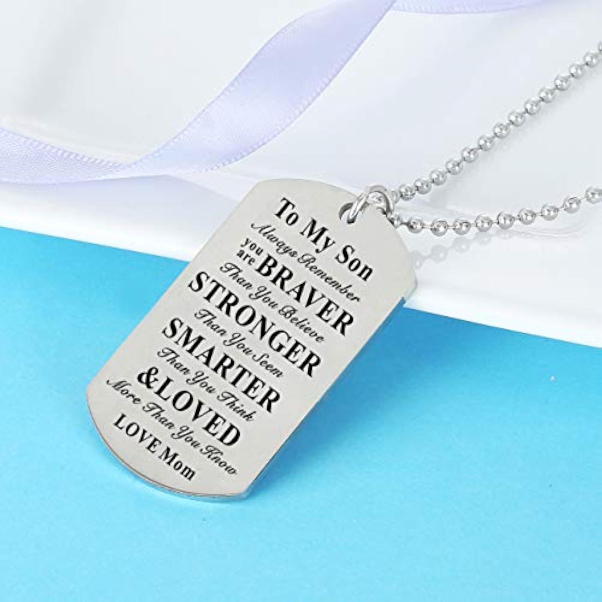 Inspirational Dog Tag Necklace for Son and Daughter Gifts