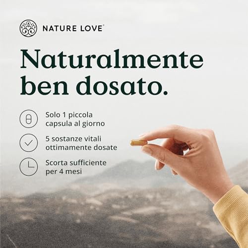 NATURE LOVE® Complesso epatico - 120 capsule - con cardo mariano, colina, estratto di carciofo, curcuma e zinco - Altamente dosato, vegano, testato in laboratorio e prodotto in Germania. - 3