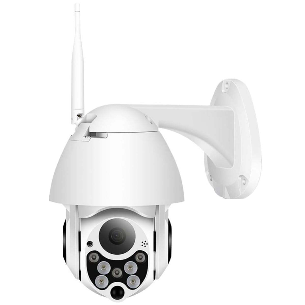 Beavorty Telecamera di Sorveglianza Wireless, Videocamera Ip, Bianco, Plastica, Max 128 Gb, Pan 320°, Visione Notturna a Infrarossi per Monitoraggio Riunioni e Negozi