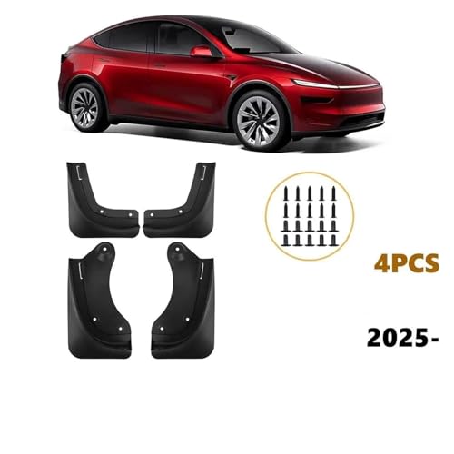 Salpicaderas Guardabarros para Tesla Model Y Juniper 2025: Kit de Flaps Barro Delantero Trasero 3