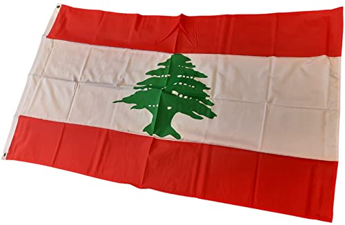NWFlags Lebanon Flag 5ft x 3ft 75d Premium Polyester Suitable For Flagpoles, Multicolor