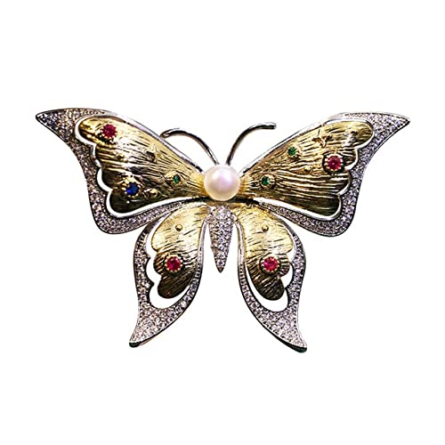 Broche papillon femme perle d'eau douce bijoux de mode haut de gamme