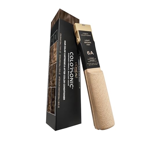 L'Oreal Paris Colorsonic Permanent Hair Dye Cartridge, Vibrant Hair Color for Root Touch Up, Gray Coverage or All Over Color in just 5 Minutes, 6A Light Ash Brown (Coloring Device Sold Separately)