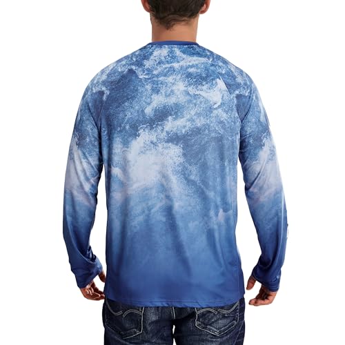 Rodeel Mens Loose-Fit Fishing T-Shirt Vented River Bluff Performance Long Sleeve Shirt UPF 50 Sleeve4