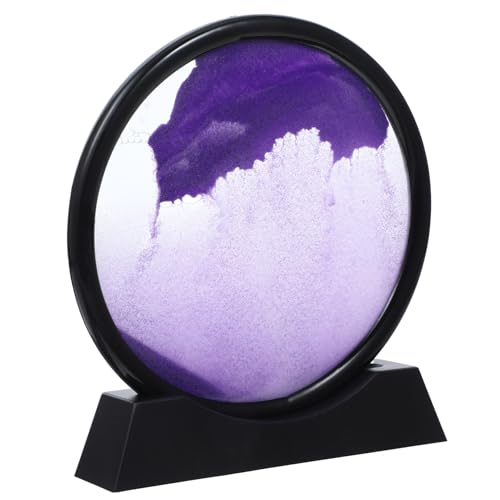 GARIOUANS Decoración de Mesa con Pintura de Arena que Fluye Adorno Relajante con Marco Negro de Paisaje Marino Profundo Transparente para Oficina y Hogar