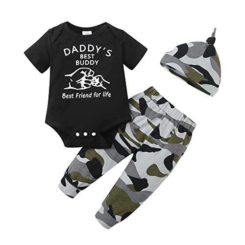 Image of Renotemy Newborn Baby Boy Clothes Outfits Infant Boy Letter Print Romper Pants Clothing Set