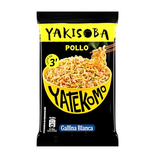 GALLINA BLANCA Fideos Orientales YAKISOBA Classic | Preparado de Noodles Orientales. Receta Japonesa con Verduras y Salsa Oriental. Fácil y Rápido: Listo en 3 Minutos - Sobre de 93g, 1 ración
