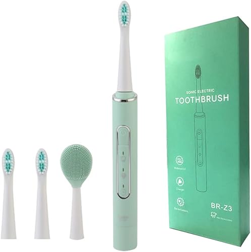 TOPBOMED Sonic Electric Whitening Toothbrush for Adults - 4 Brush Heads & 6 Modes- Face-Washing Toothbrush & Wireless Charging (White) disponible en Yaxa Colombia
