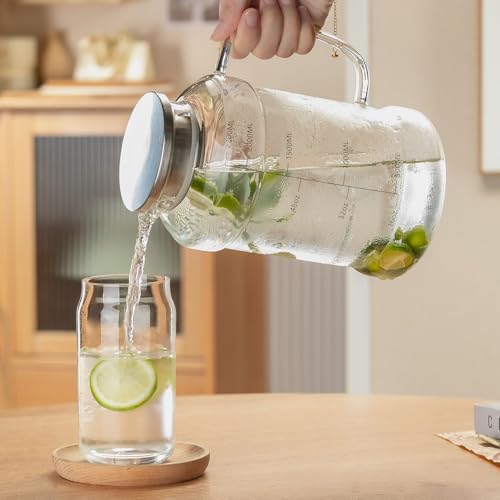Carafe à eau en verre borosilicate résistant thermique 2,2L - 8